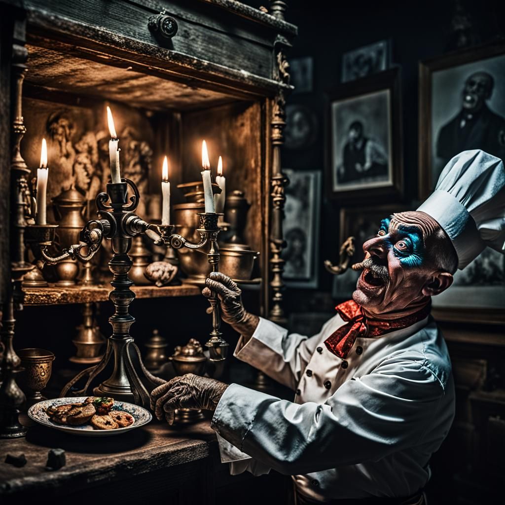 The Crazy Eye Chef with The Candelabra