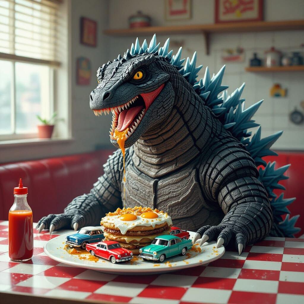 Giant Lizard's Breakfast of Wrecked Cars