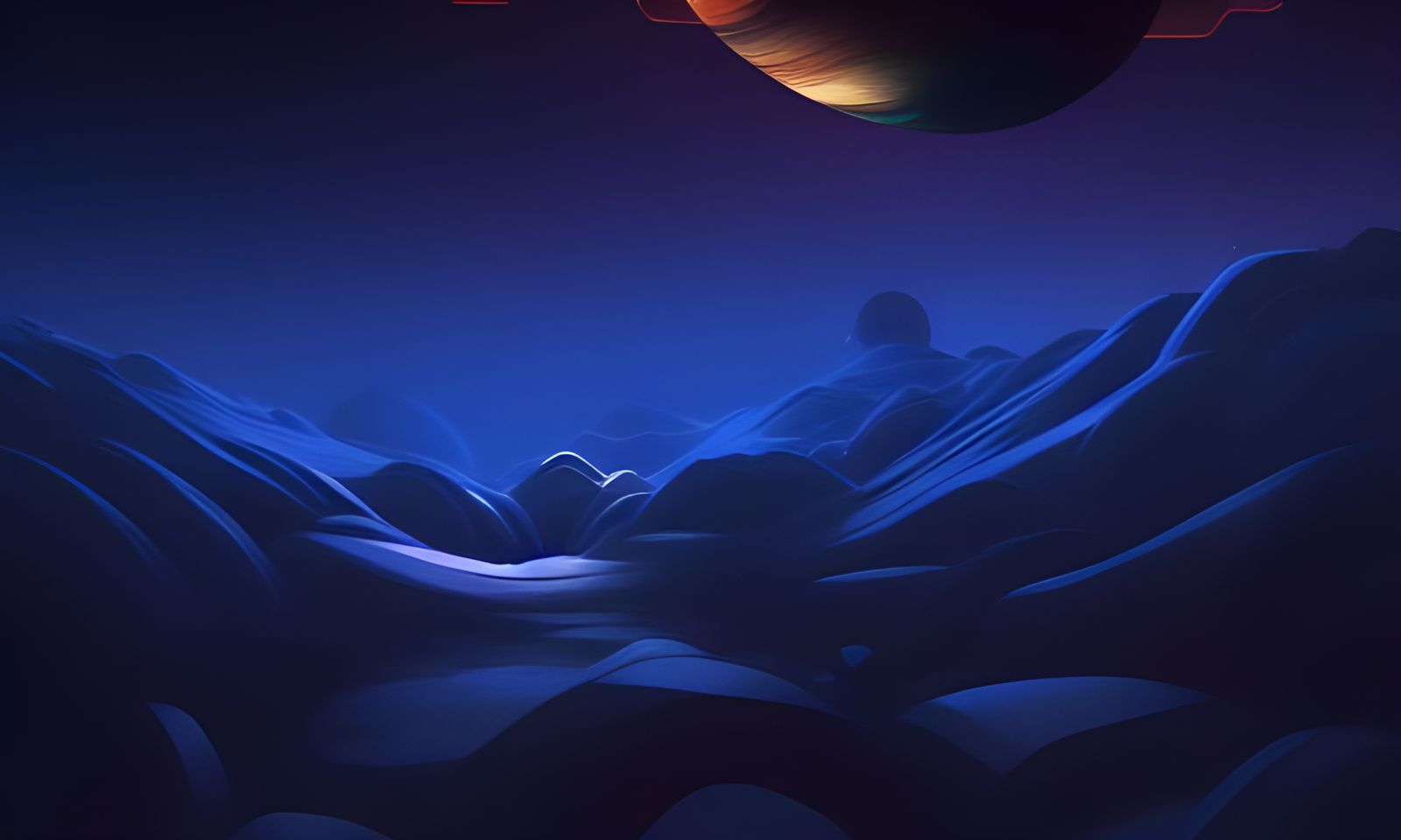 Vibrant Cosmic Landscape in Digital Art Style