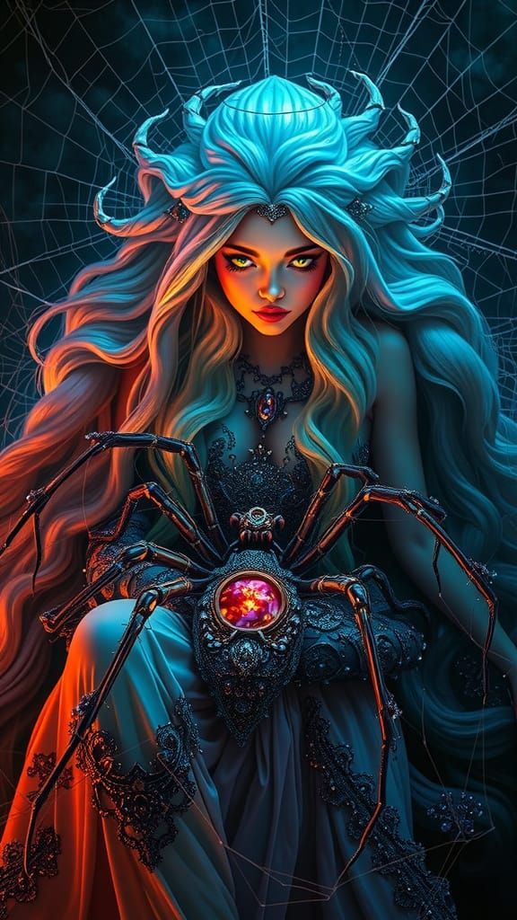 Goddess of Arachnids in Hyperreal Splendor