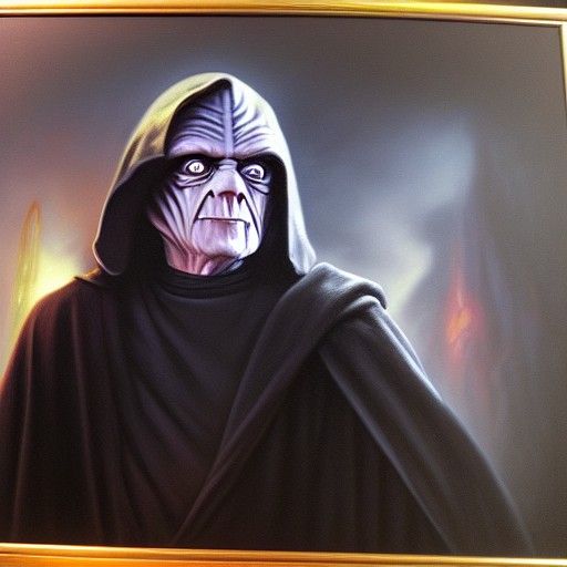 Emperor Palpatine Portrait in Oil Painting Style
