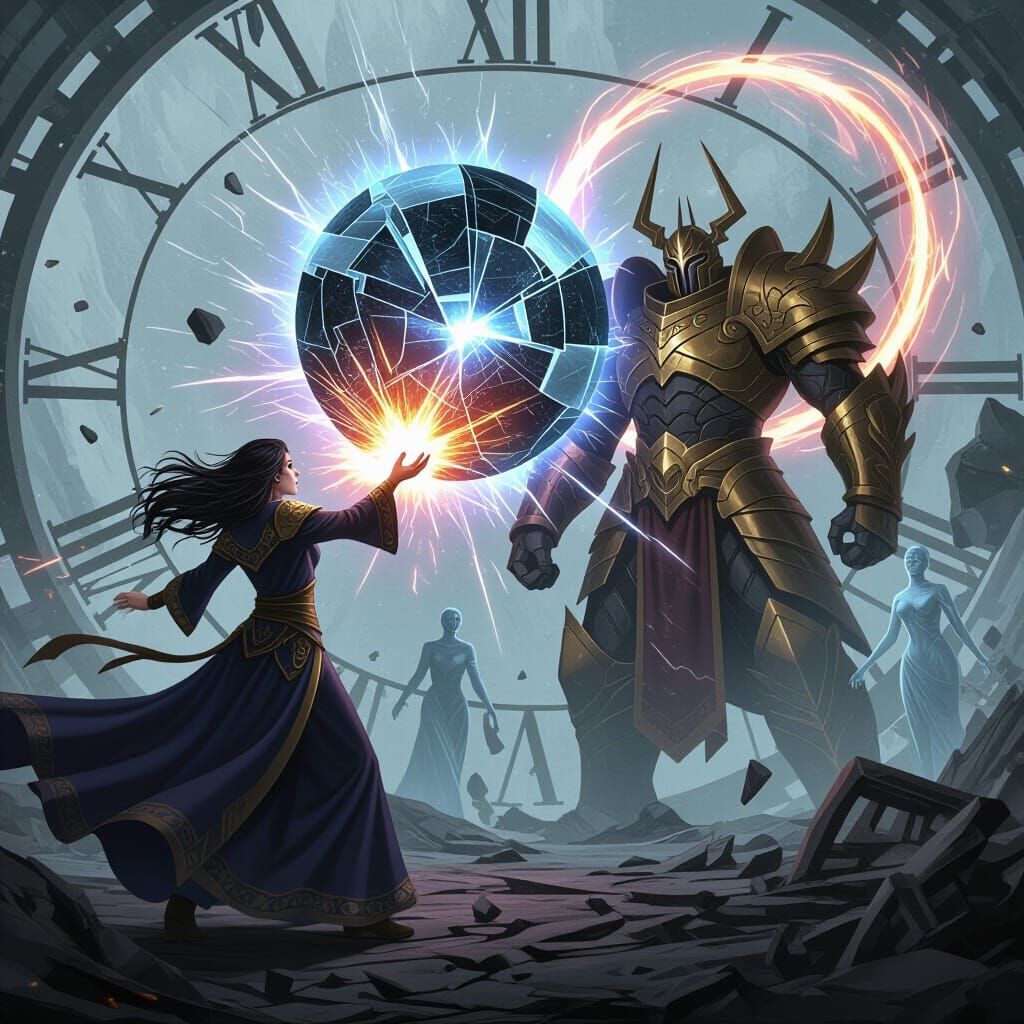 Female Chronomancer Unleashes Timeline Singularity