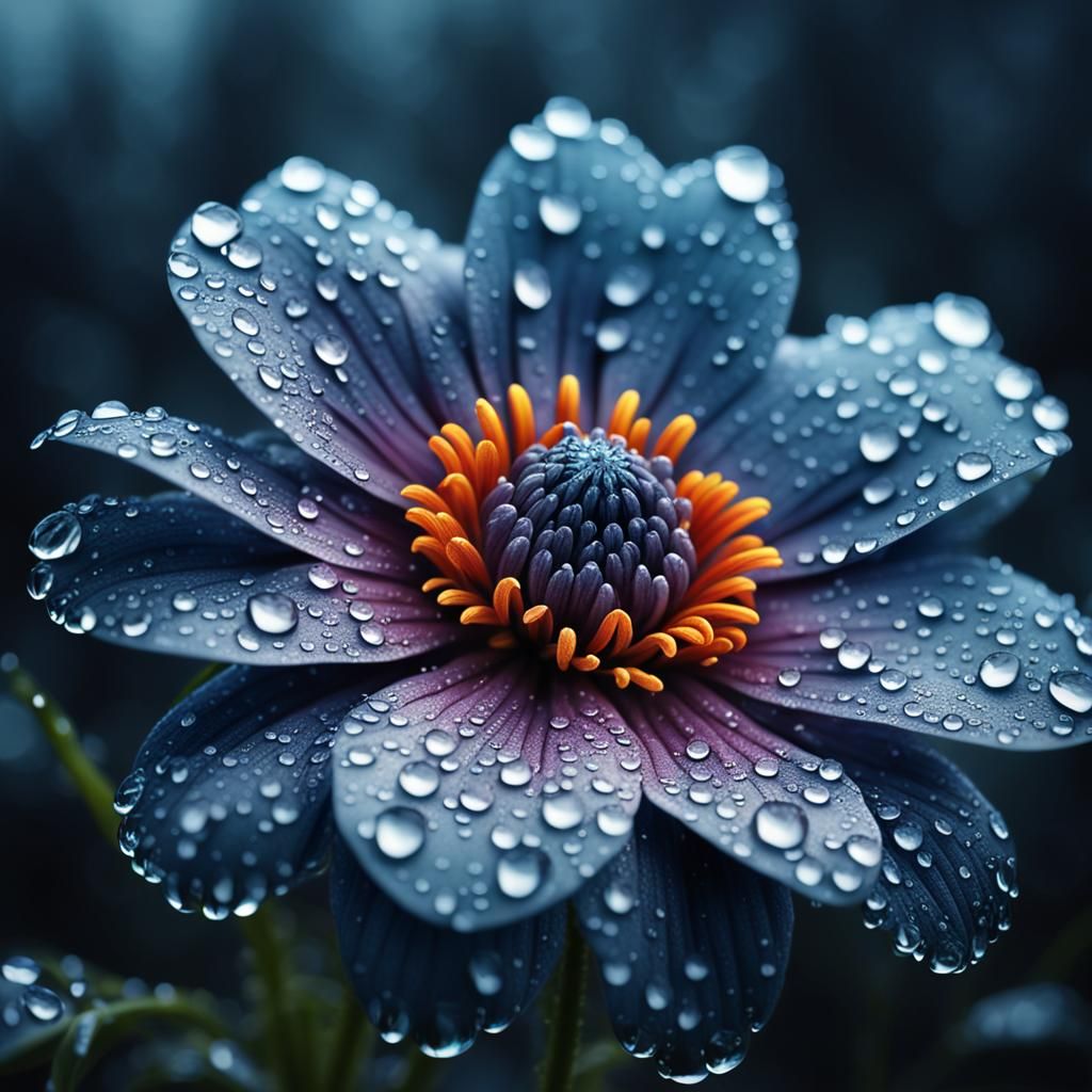 Dew-Kissed Flower: A Stunning Digital Masterpiece