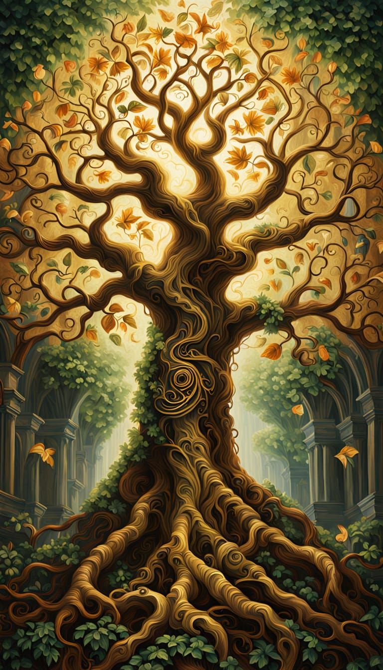 Renaissance Tree of Life in Golden Light