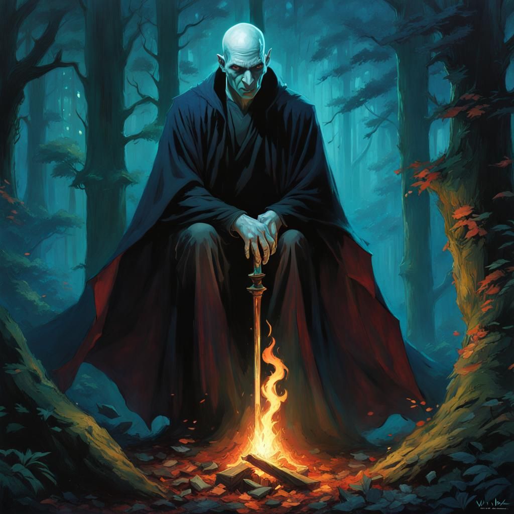 Mysterious Voldemort in Dark Fantasy Forest