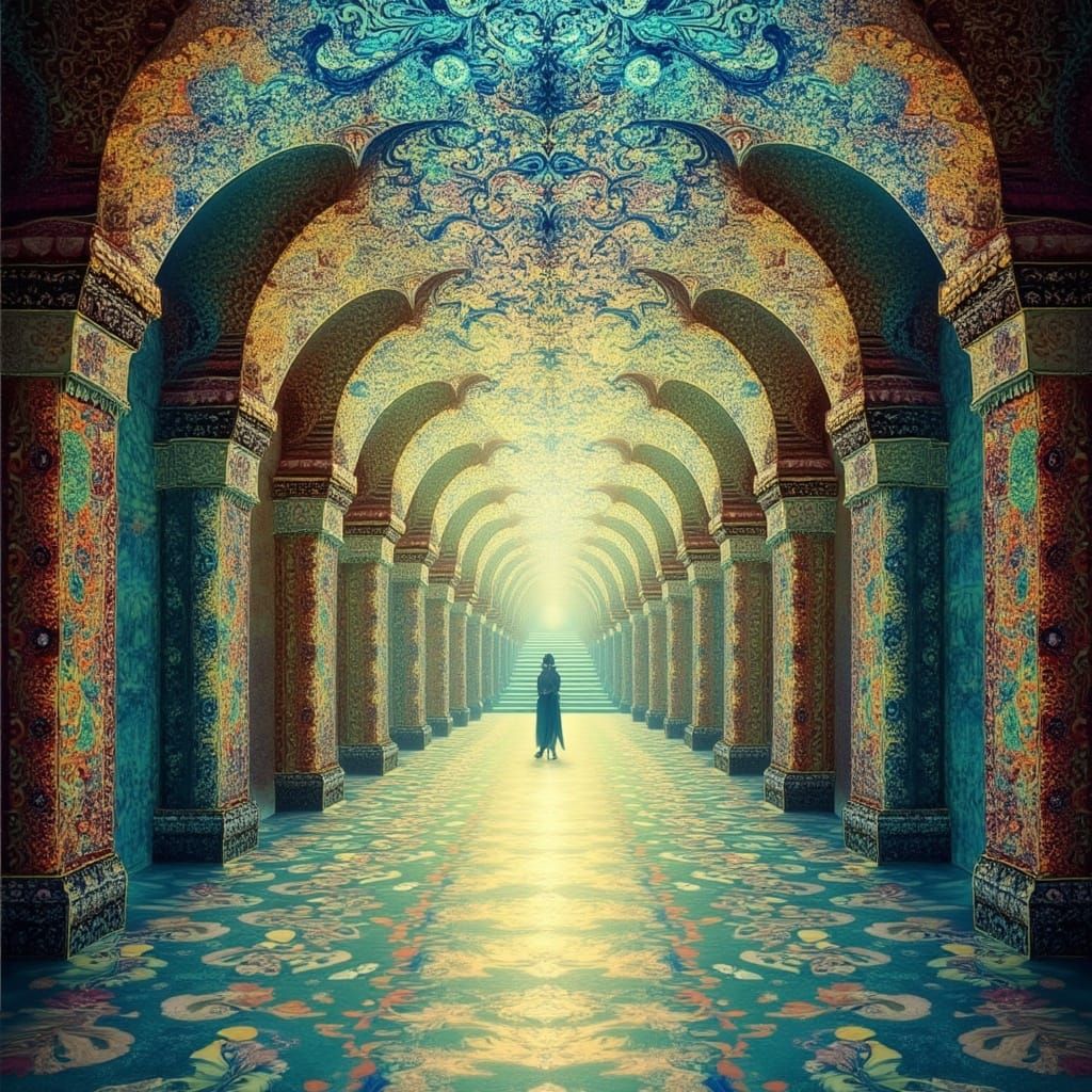 surreal state of mind, home at least, peace and quiet at last, calm and hopeful, ultra-accurate paisley <lora:Spatiotemp...