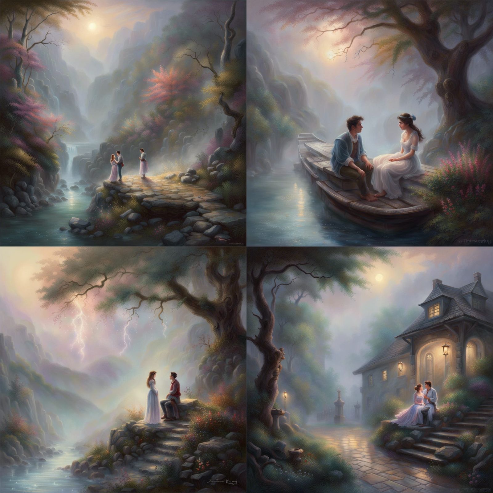 Ethereal Breakup Scene in Fantasy Landscape