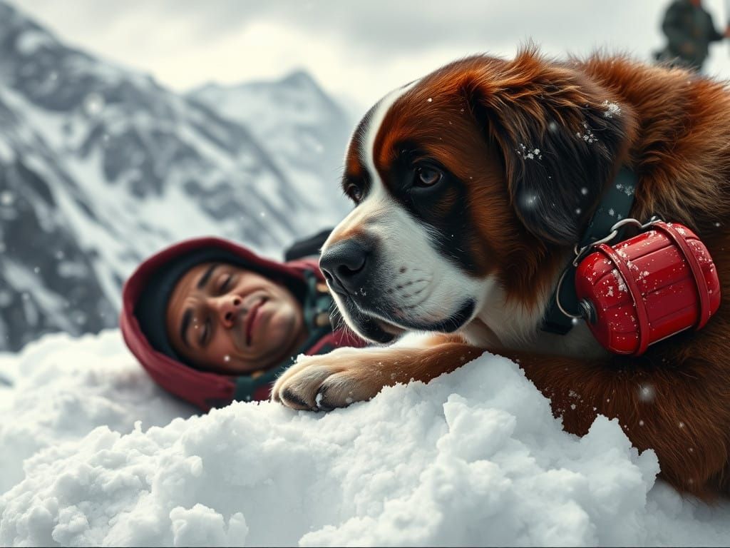 Heroic Saint Bernard Rescues Avalanche Victim in Cinematic A...