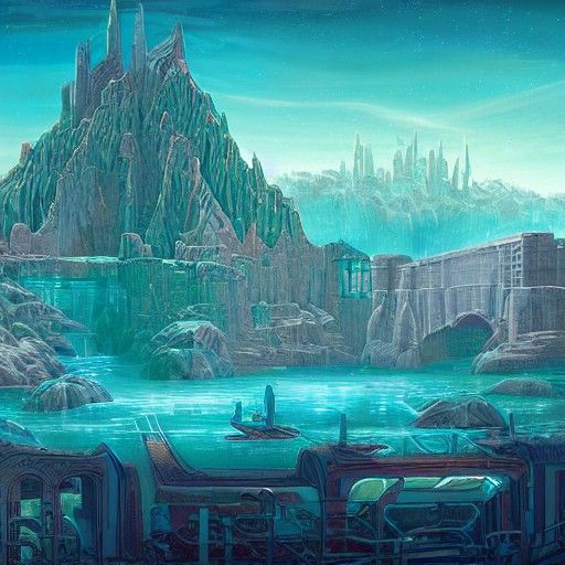 Atlantis Concept Art in Expressionist Style