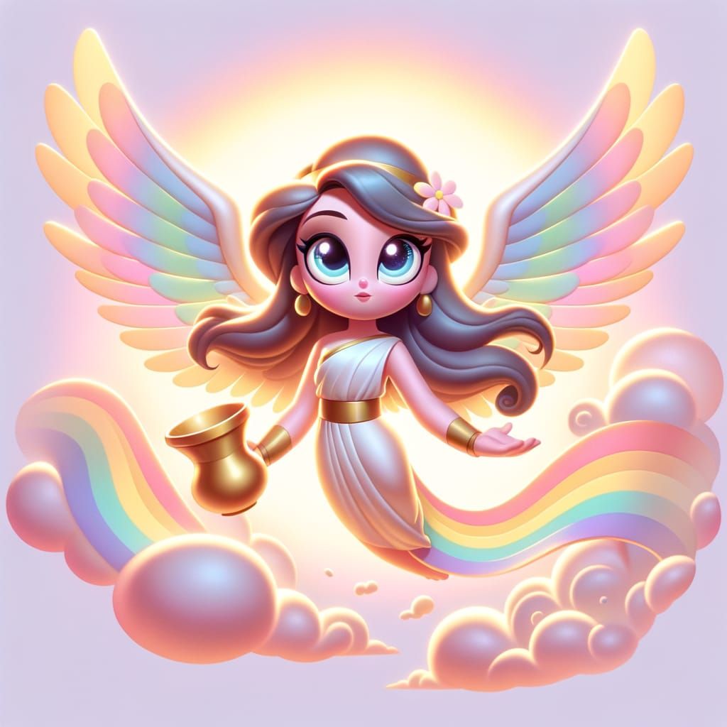 Iris, Goddess of the Rainbow, in Classic Animation Style