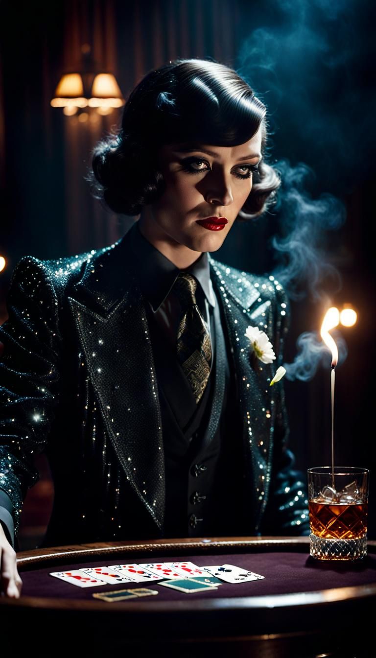 Woodland Fairy Plays Blackjack: Film Noir Style