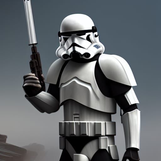 Detailed Clone Trooper Matte Painting in Deep Color