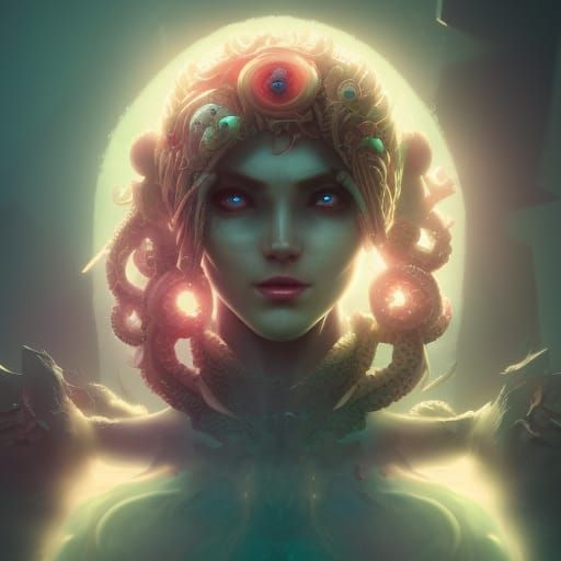 Alien Mother Portrait in Detailed Fantasy Style