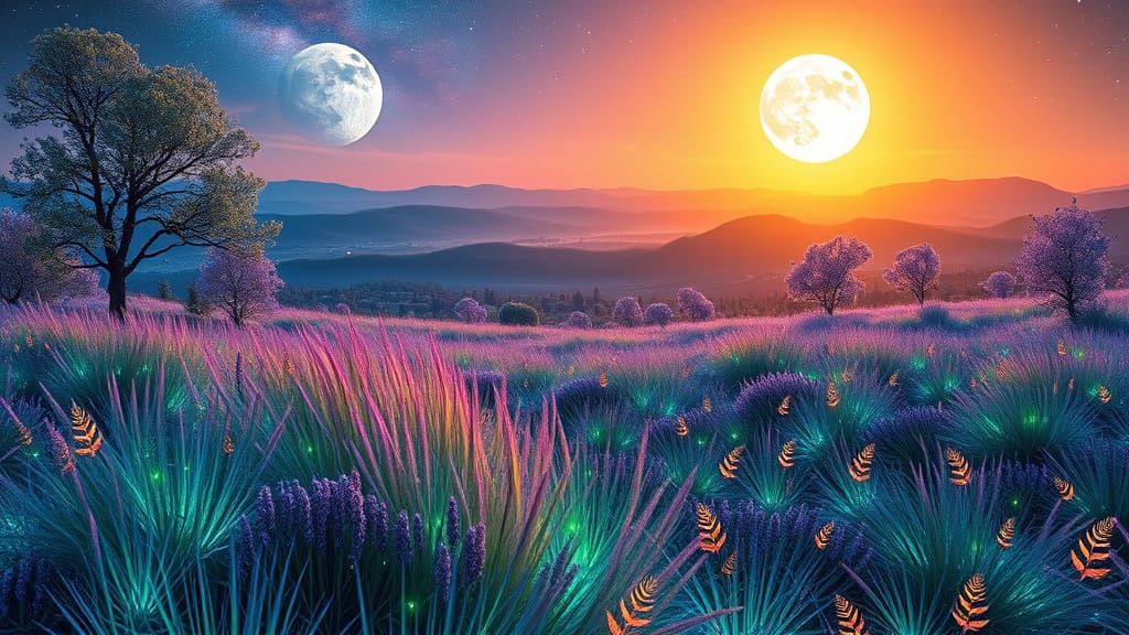 Ethereal Vale Unfolds in a Boundless, Radiant Expanse