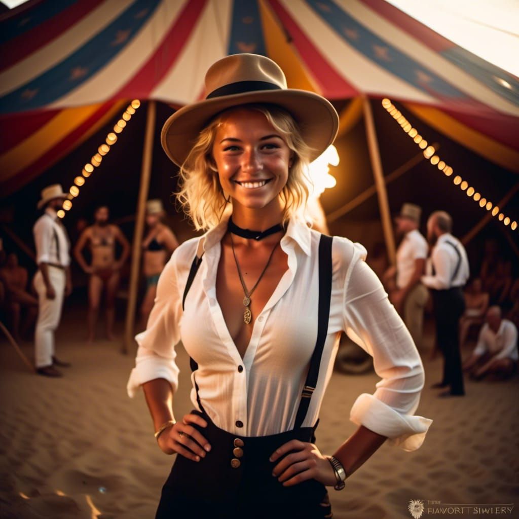 Lion Tamer in Circus Tent, Personal Photo Style