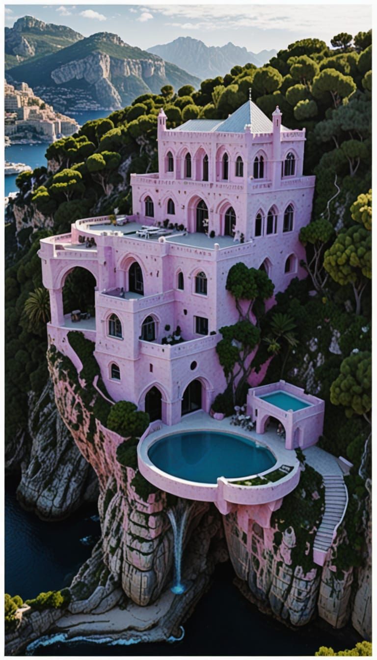 Enchanted Elven Chateau Cliffside Oasis