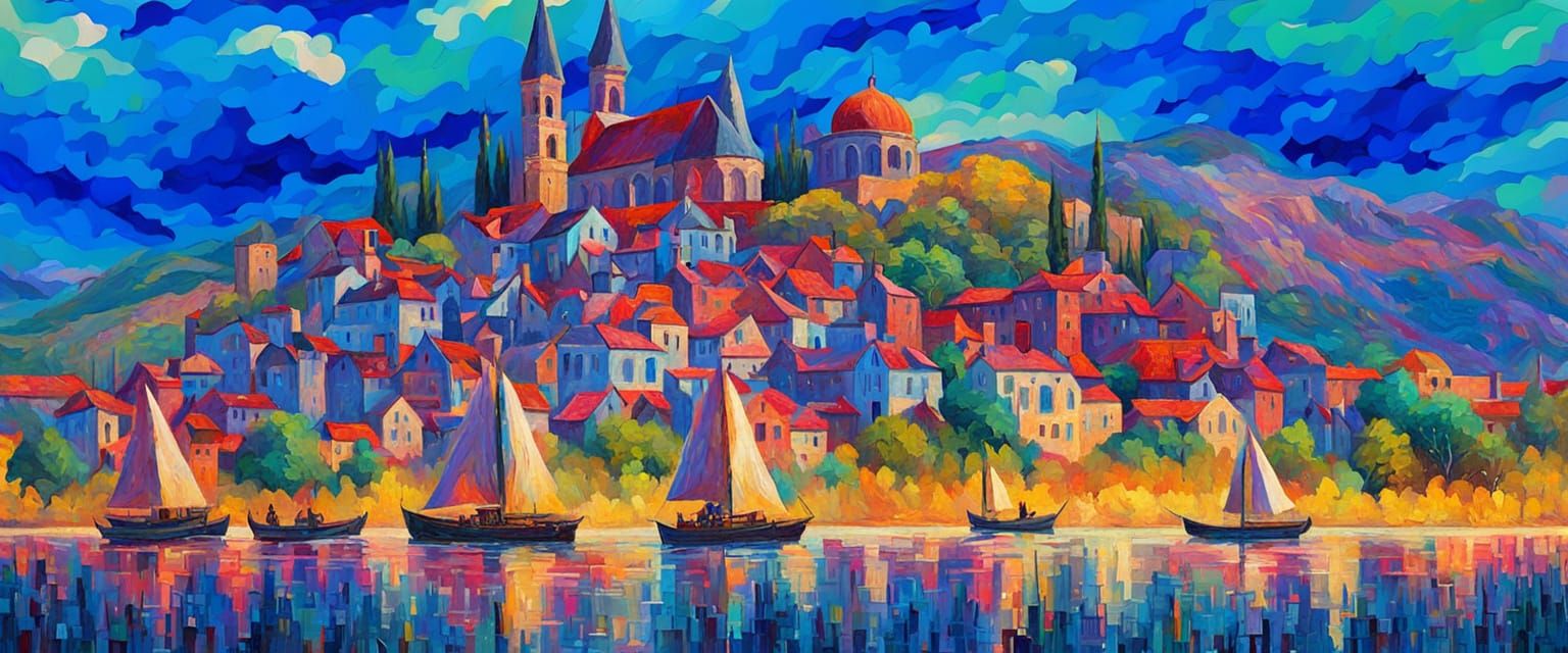 Colorful Impasto Painting in Expressionist Style