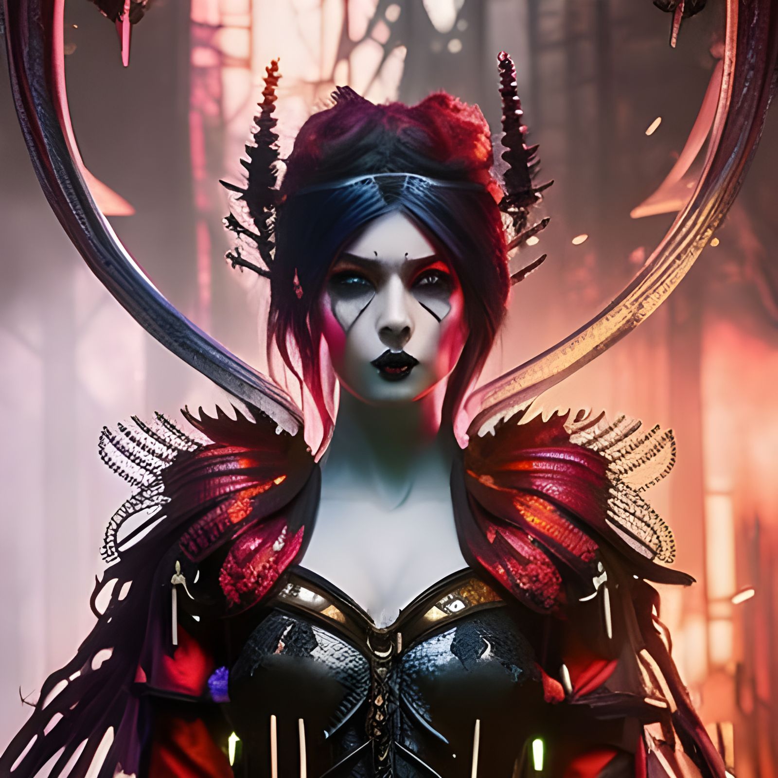 Biohazard Woman Portrait in Stylized Fantasy Art
