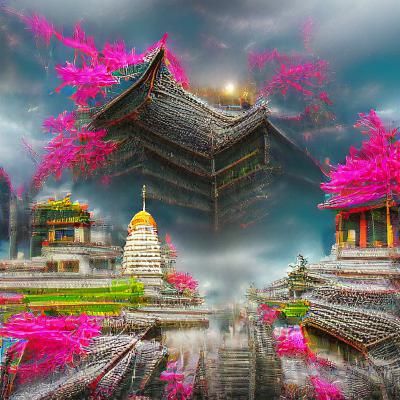 Futuristic Neo Temple in High Resolution
