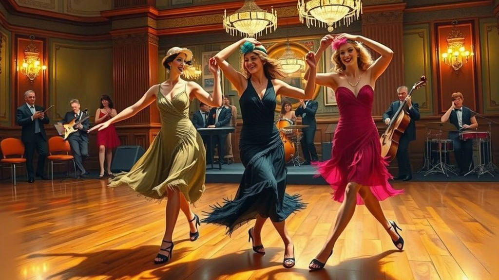 Flappers Dancing in Art Deco Opulence