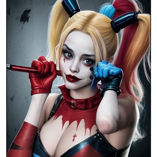 Harley Quinn Comic Book Character Illustration