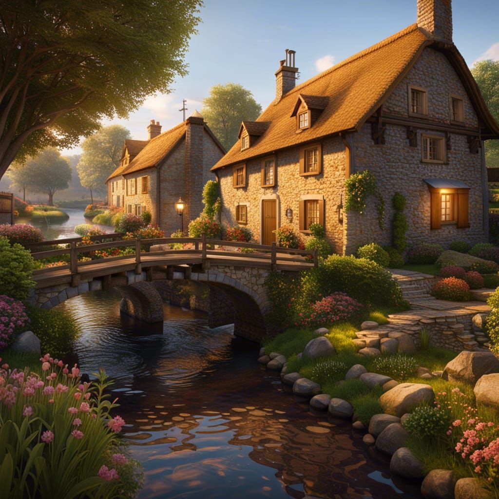 Charming Rural Countryside at Sunset in Unreal Engine