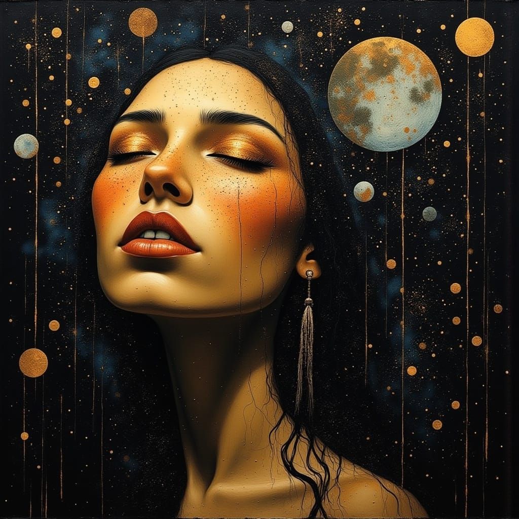 Native American Woman's Celestial Gratitude