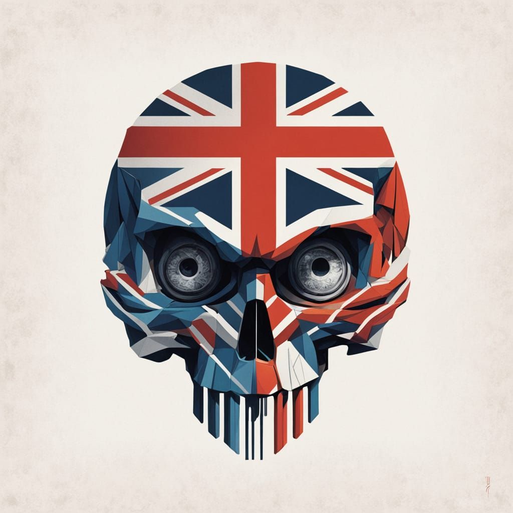 Brain Logo in Union Jack and German Flag Patterns