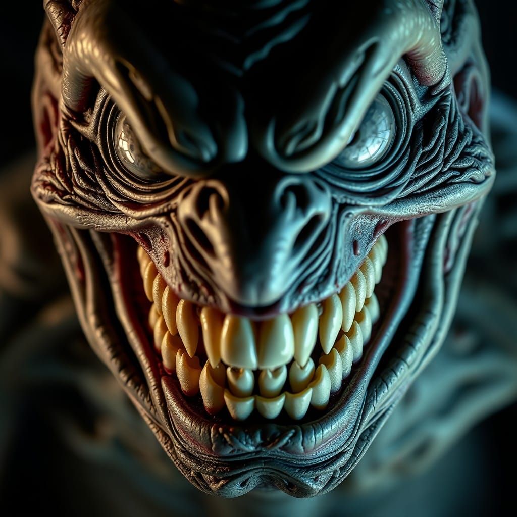 Creepy Monster With Wide, Unsettling Smile