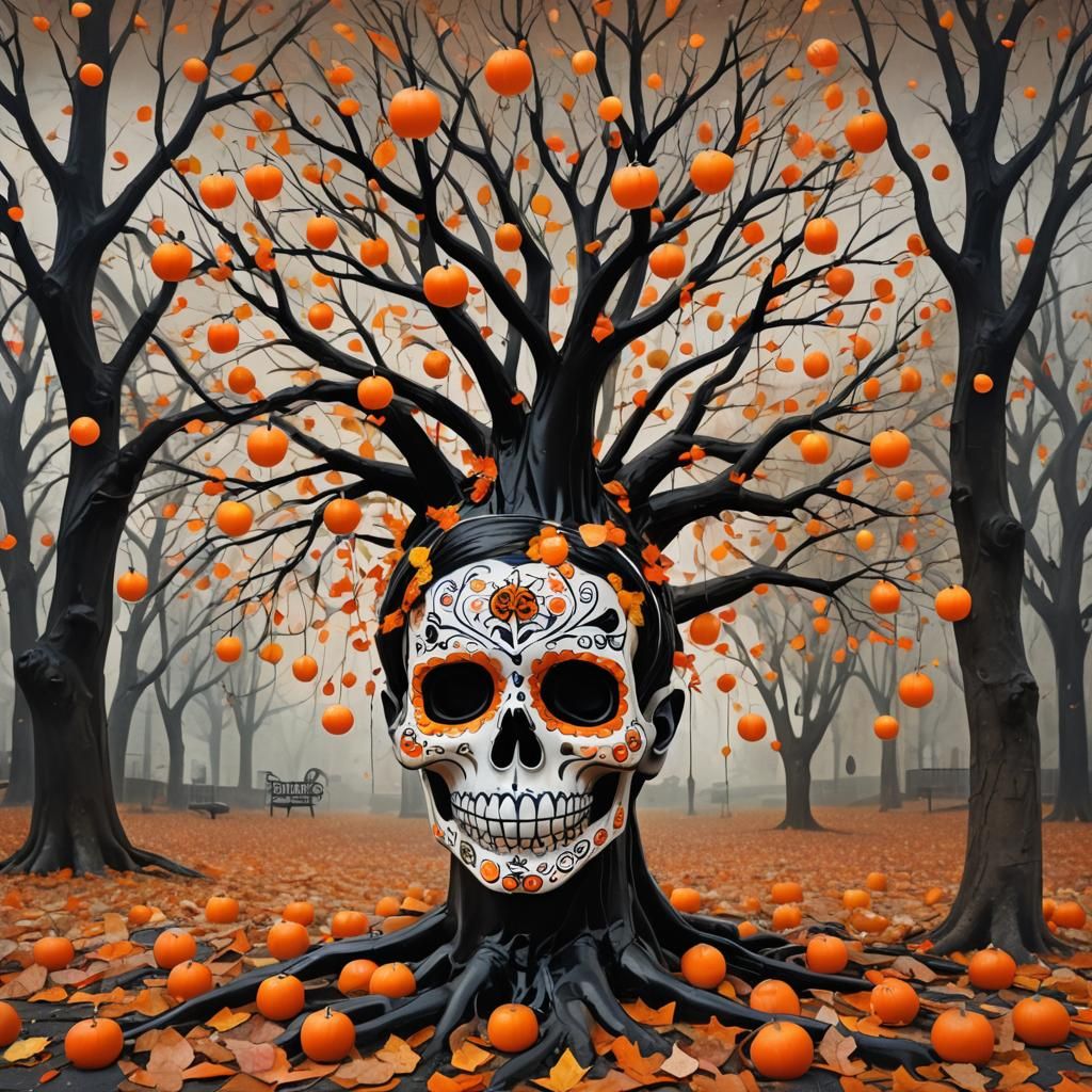 Kids Crayon drawings ,surreal child's drawing of an autumn  ...