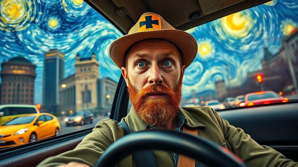Van Gogh-Inspired Taxi Driver Portrait