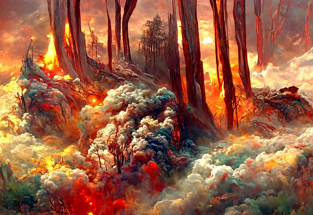 Inferno: Mountain Forest Fire Landscape