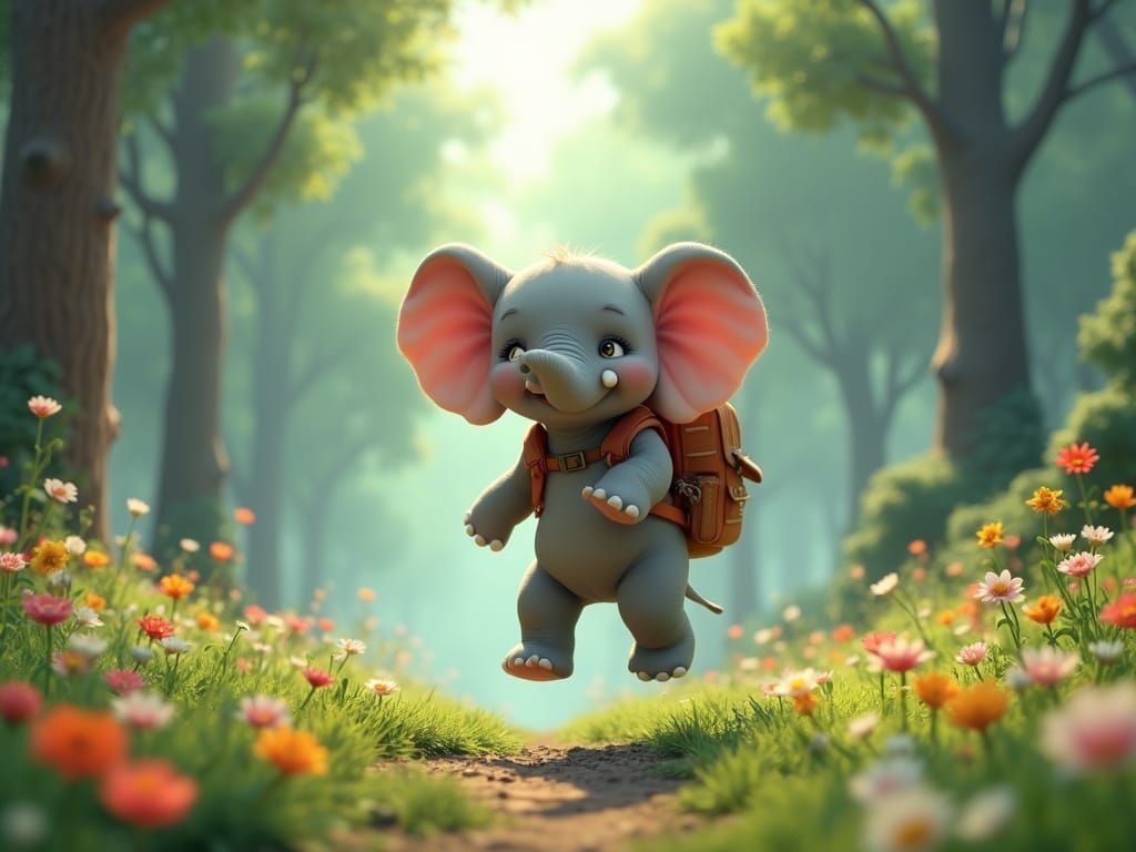 Wilderness Joy in Vibrant 3D Anime Style