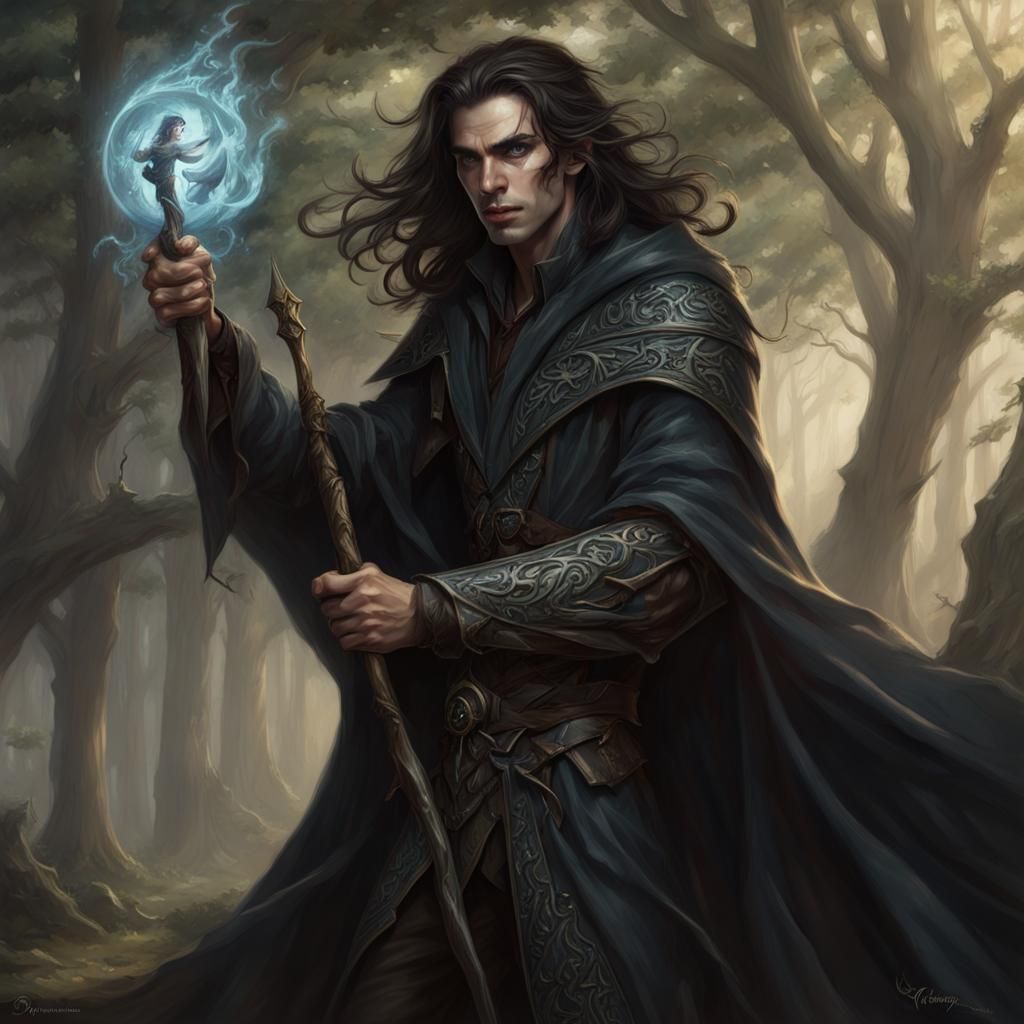 High Elf Sorcerer Concept Art in Dark Fantasy Style