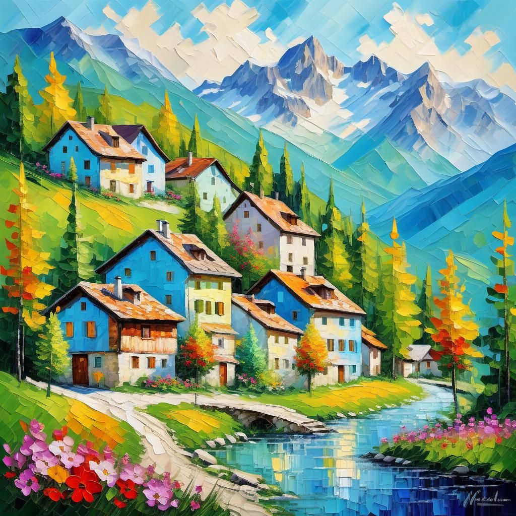 Village in mountains