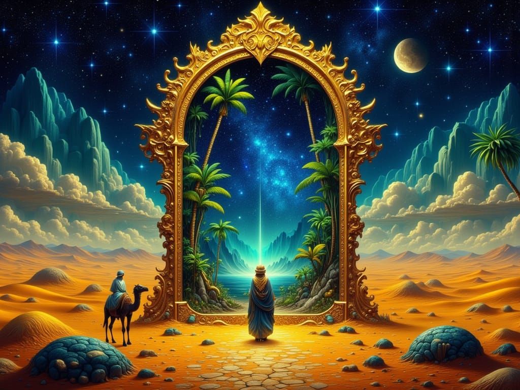 Desert Nomad Discovers Jungle Portal Mirror