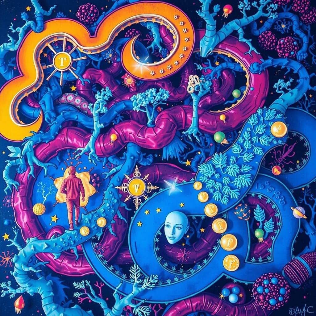 Ethereal Figure Walks Through a Twisted, Dappled Forest