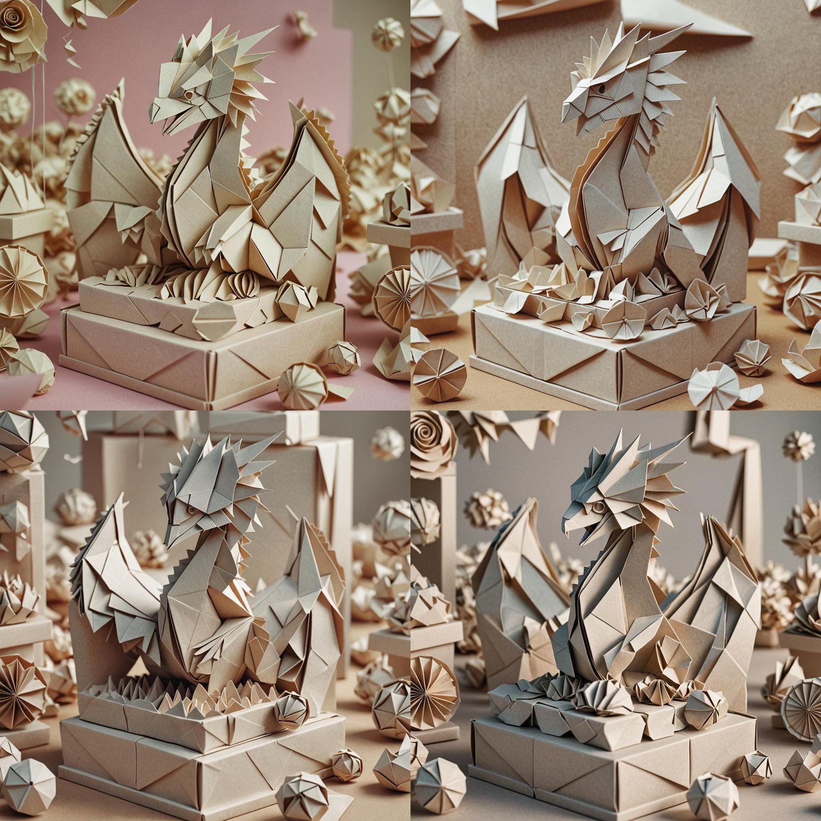 Origami Scales Papercraft in Soft Focus