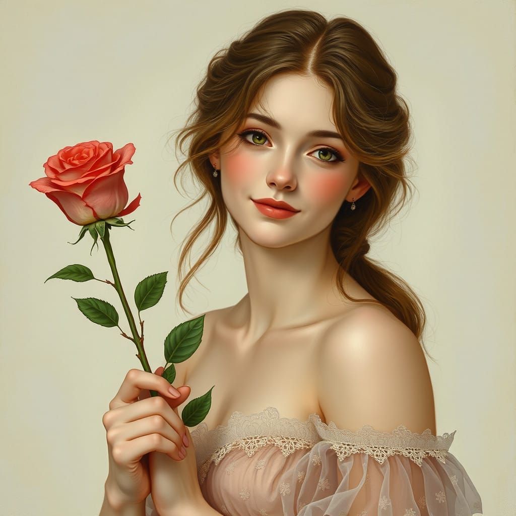 Goddess of Gratitude in Whimsical Watercolor