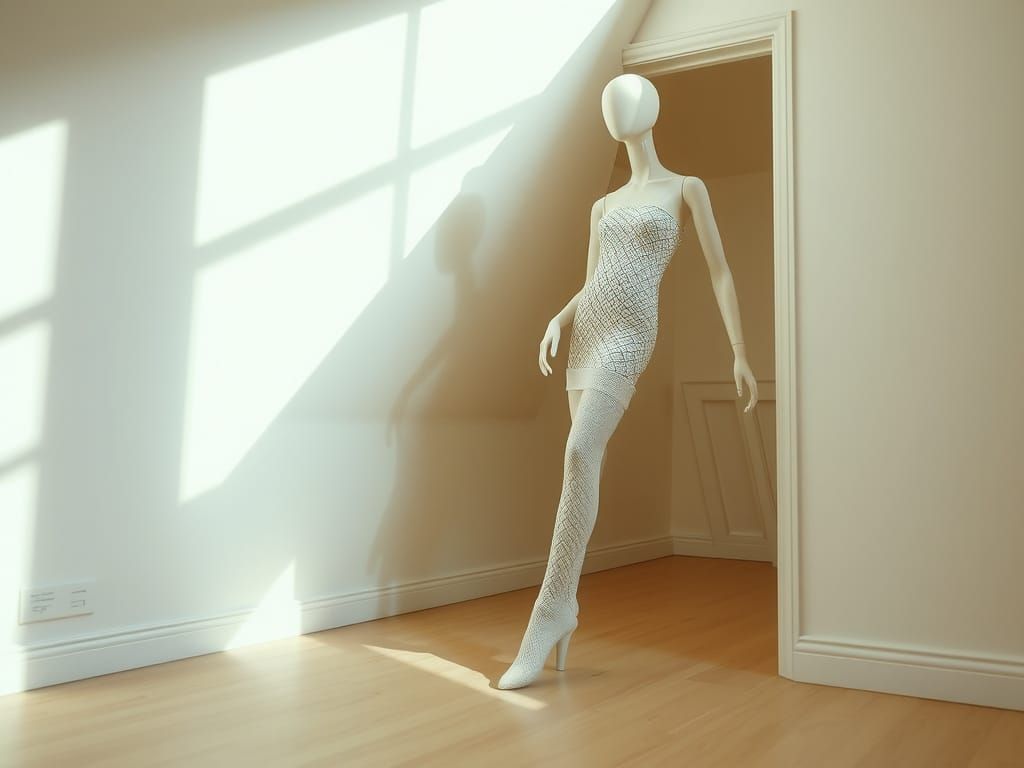 Vogue-Inspired Mannequin in Surreal Fashion Photography