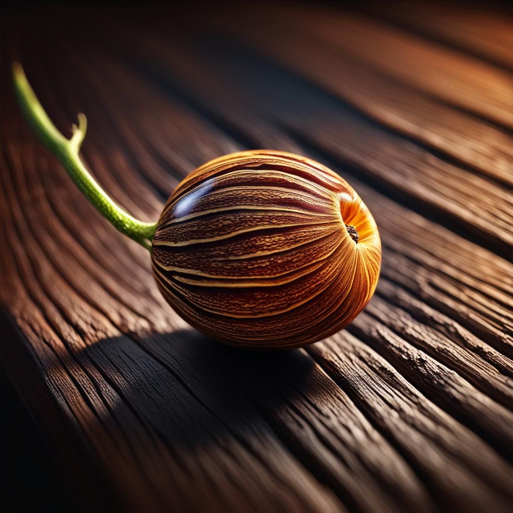 Macro Photo of a Single Seed, Vivid Digital Art