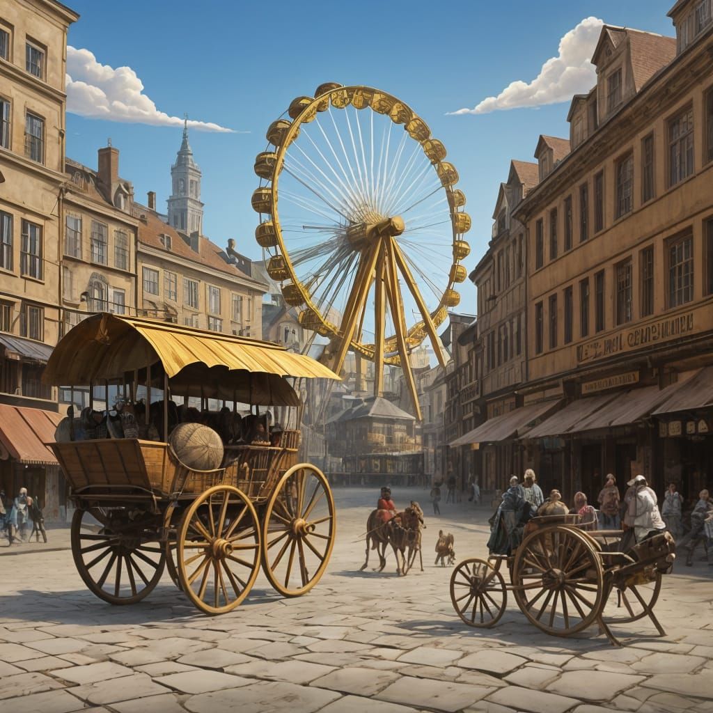 Ancient City Panorama with the Wheel