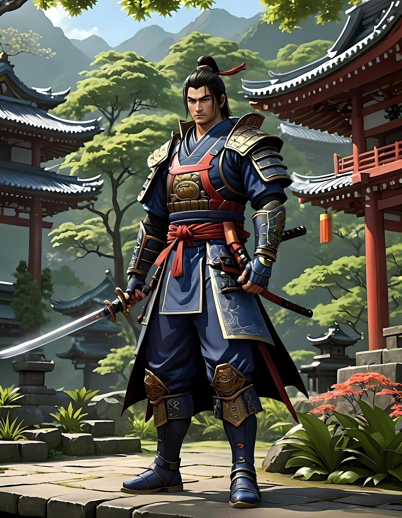 Jūbei Yagyū Draws Yagyu Sword in Shinto Shrine