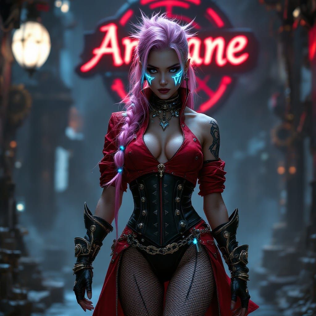 Steampunk Vi in Ethereal Light, Full Body View