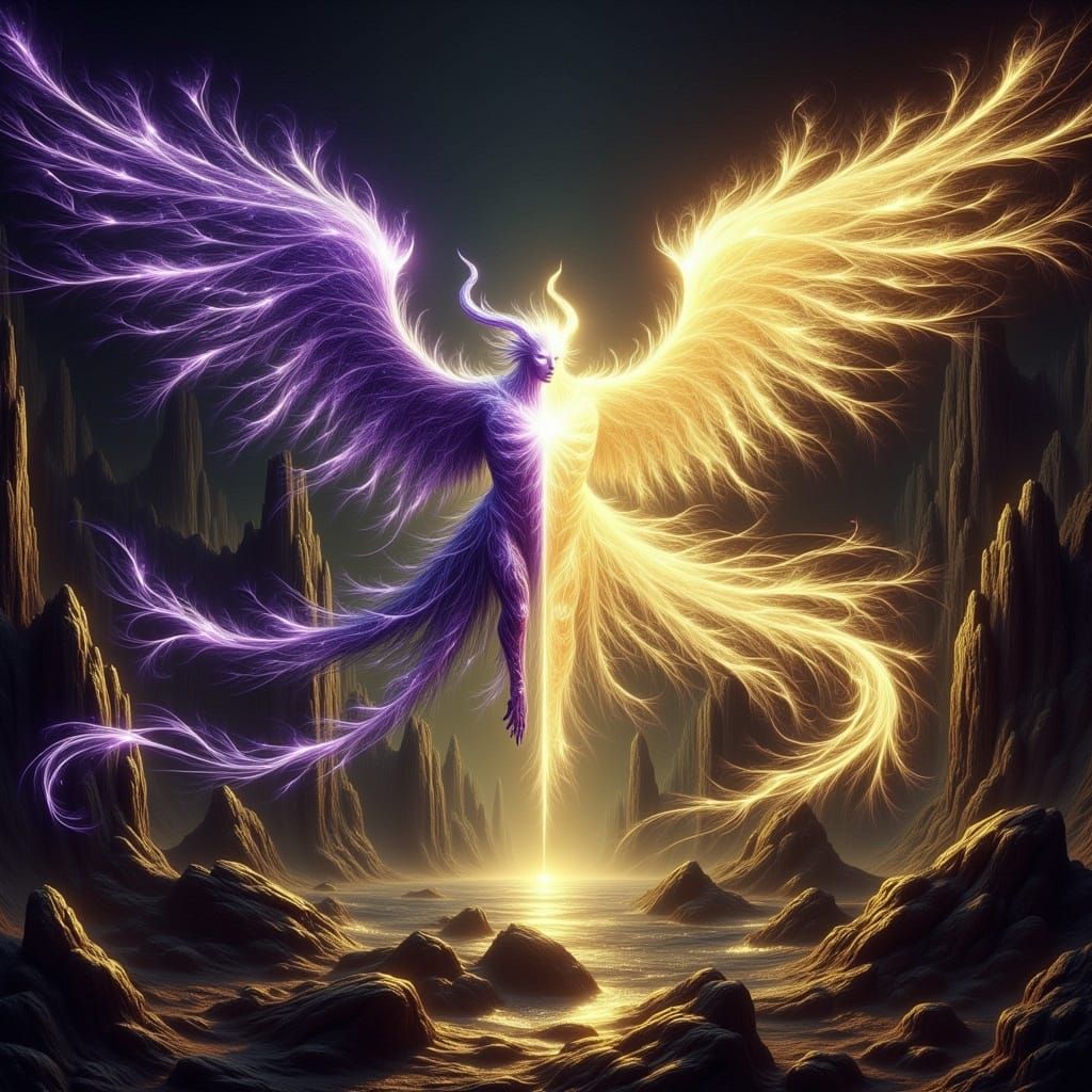 Angel and Demon in Light and Shadow