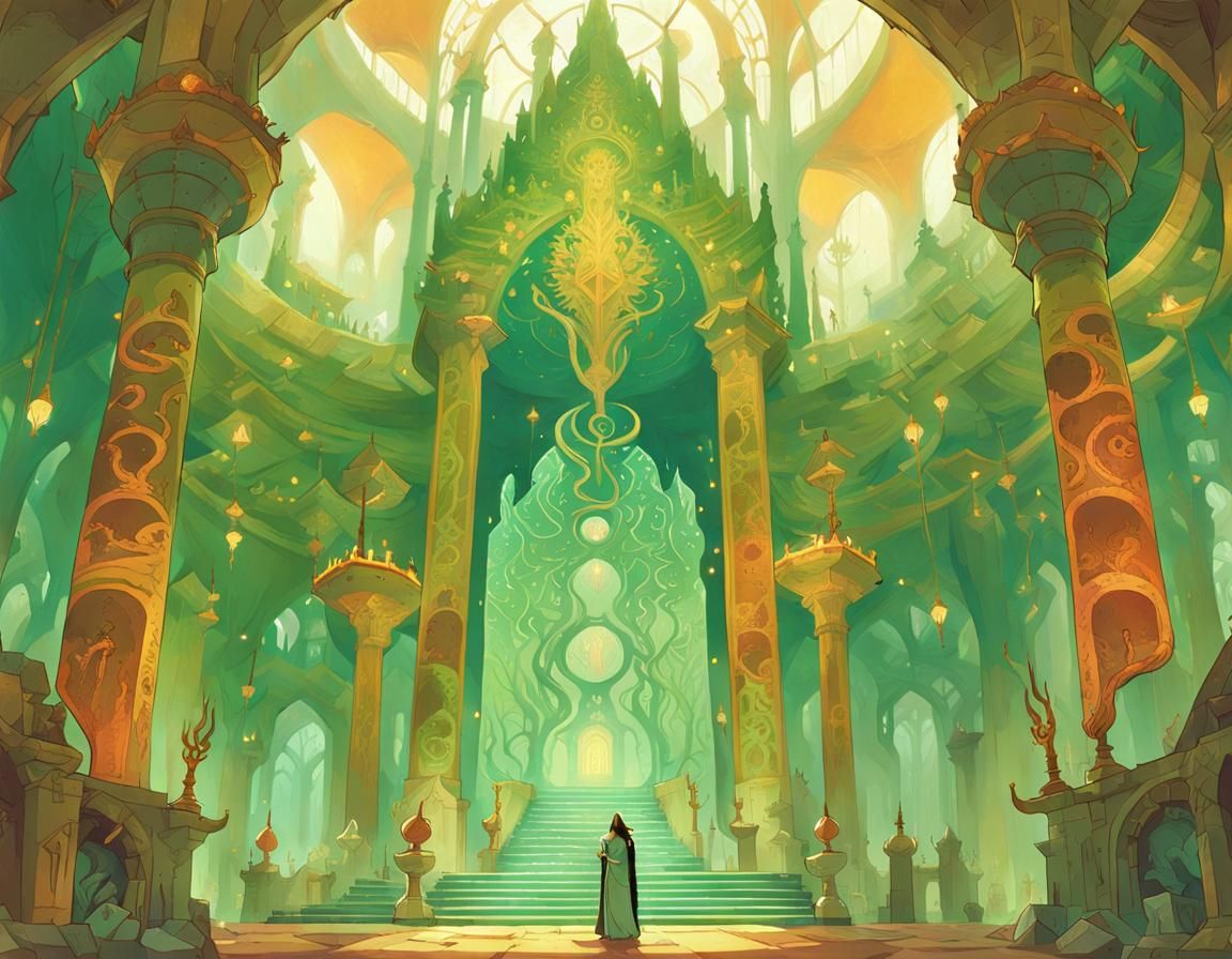 Mystical Jade Palace Throne Room in Hyborian Age