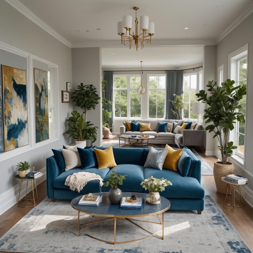 Contemporary Living Room with Natural Light and Neutral Colo...