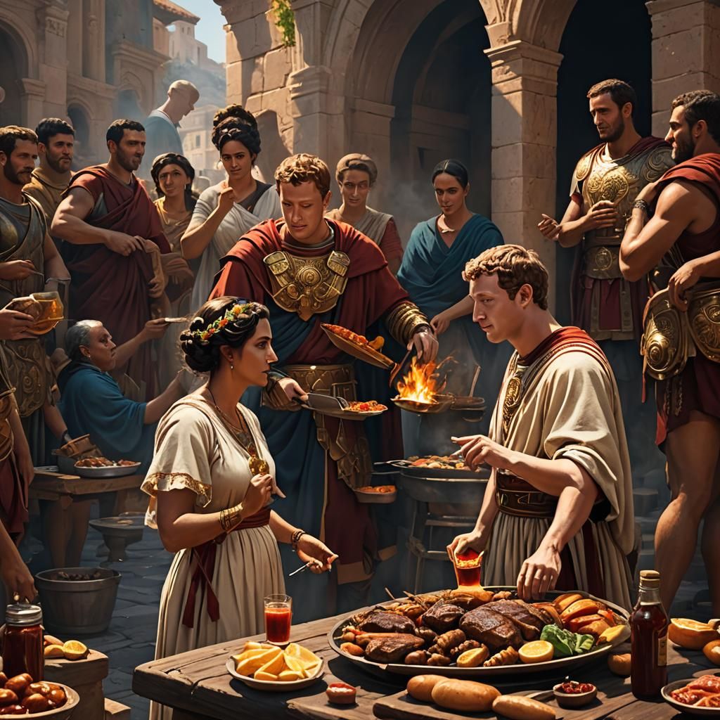 Roman Painting of Man Coveting Barbecue Sauce