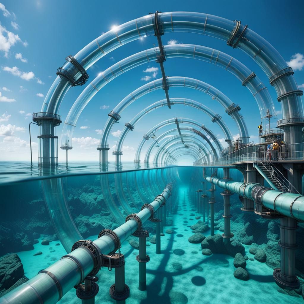 Underwater Theme Park in Transparent Ocean Pipes