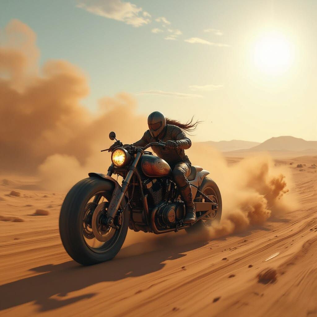 Post-Apocalyptic Motorcycle Races Through Desert in Cinemati...
